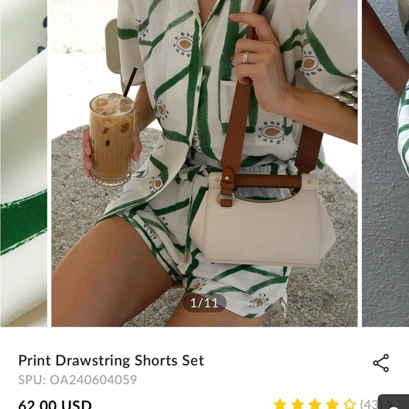 Commense Women’s Drawstring Casual Short Set W/ Pockets In White Sz S NWOT - Picture 2 of 13